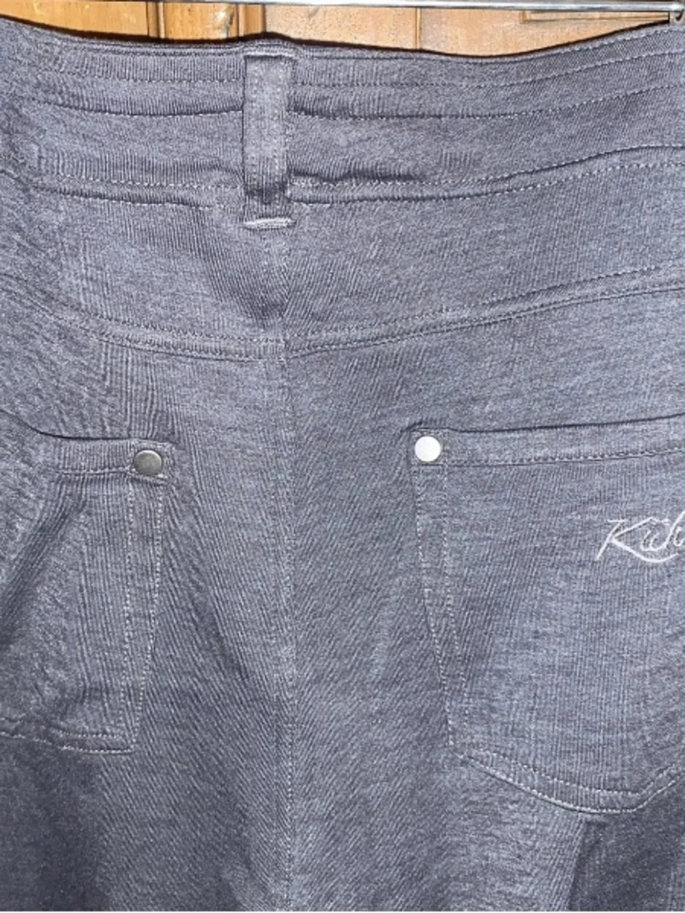 Women's KUHL 'Mova Zip' Pants Pull-On Heathered Charcoal Stretch Knit SZ 14